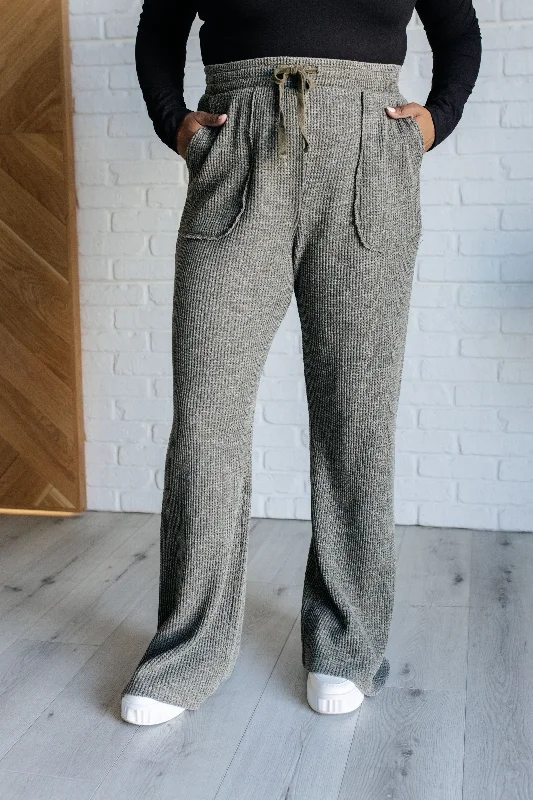 Hazel Blues® | Set Process Mineral Wash Waffle Knit Pants in Olive Comfortable Wide-Leg Pants Hazel Blues® | Set Process Mineral Wash Waffle Knit Pants in Olive Comfortable Wide-Leg Pants