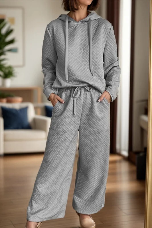 Hazel Blues® | Drawstring Long Sleeve Hooded Top and Pants Set Classic Cropped Pants Hazel Blues® | Drawstring Long Sleeve Hooded Top and Pants Set Classic Cropped Pants