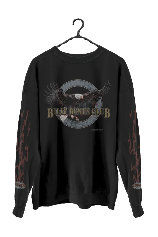 BILLY BONES RAMBLIN EAGLE CREW SWEATER - VINTAGE BLACK Machine Wash Dry Clean Hand Wash BILLY BONES RAMBLIN EAGLE CREW SWEATER - VINTAGE BLACK Machine Wash Dry Clean Hand Wash