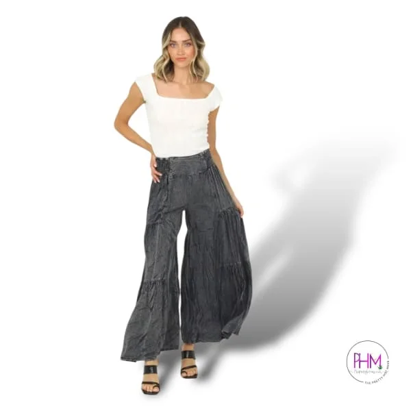 Wild & Free Wide Legged Acid Wash Denim Pants ✌🏼 Soft Sweatpants Style