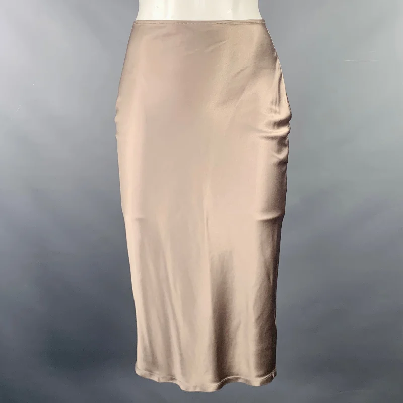 MIAOU Size XS Grey Polyester Blend Pencil Below Knee Peekaboo Skirt corduroy skirt cozy