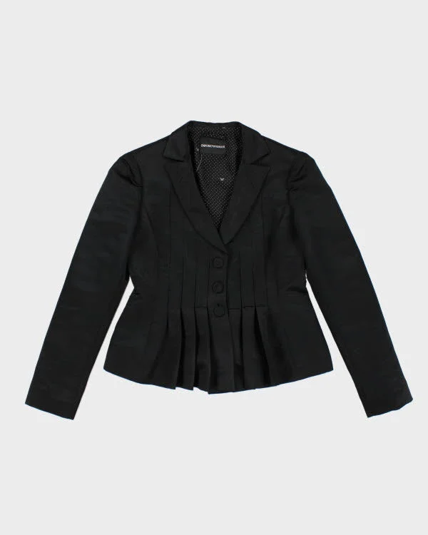 Y2k 00s Armani Satin Pleated Blazer Jacket - S Zippered Jacket Buttoned Jacket Snapped Jacket Y2k 00s Armani Satin Pleated Blazer Jacket - S Zippered Jacket Buttoned Jacket Snapped Jacket