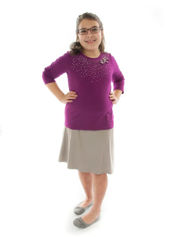 Just the Knit  Skirt /  Girls Plus Size wool skirt breathable