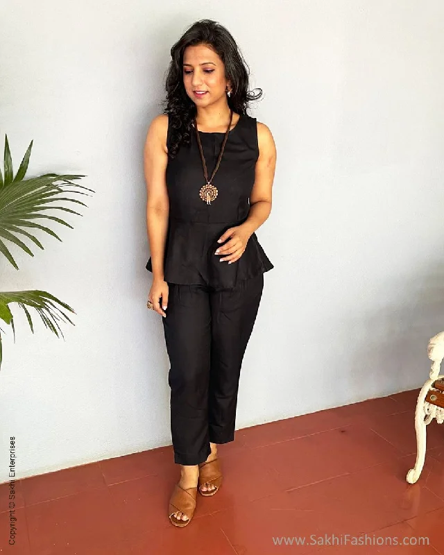 EE-S31241 Black Pantsuit Modern Skinny Pants