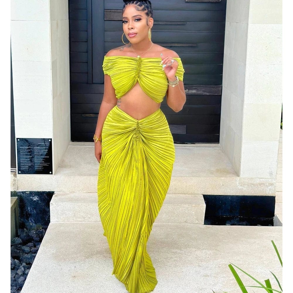Elegant Ankara 2-Piece Skirt Set linen skirt relaxed