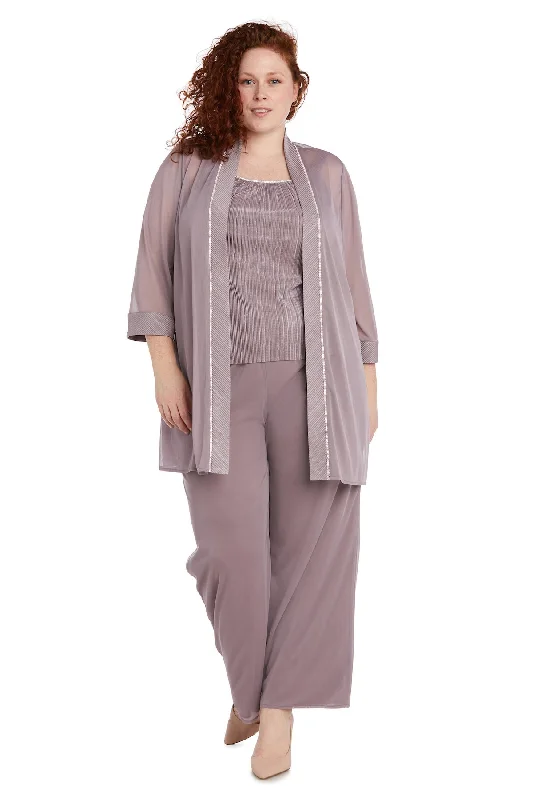 R&M Richards 9084DW Long Formal Plus Size Jacket Pant Suit Formal Wide-Leg Pants