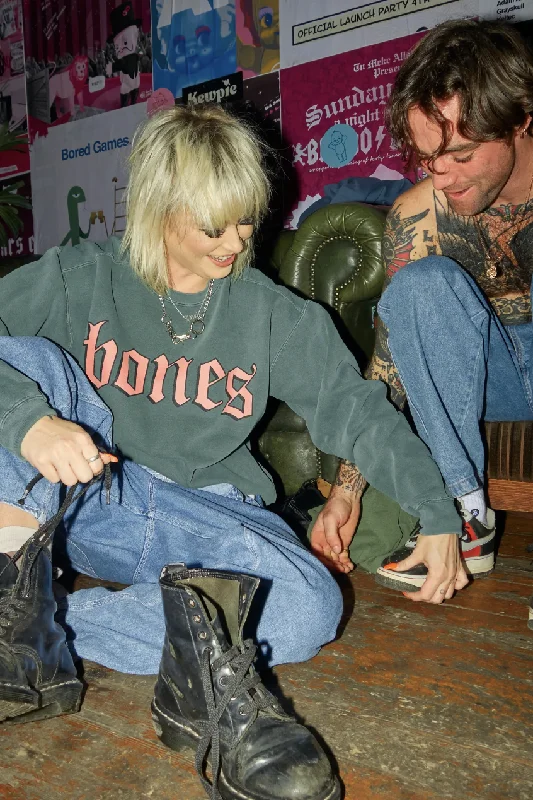 BILLY BONES CLUB COLLEGE DROPOUT CREW SWEATER - PICKLE Terry Terry Cloth Terry Knit