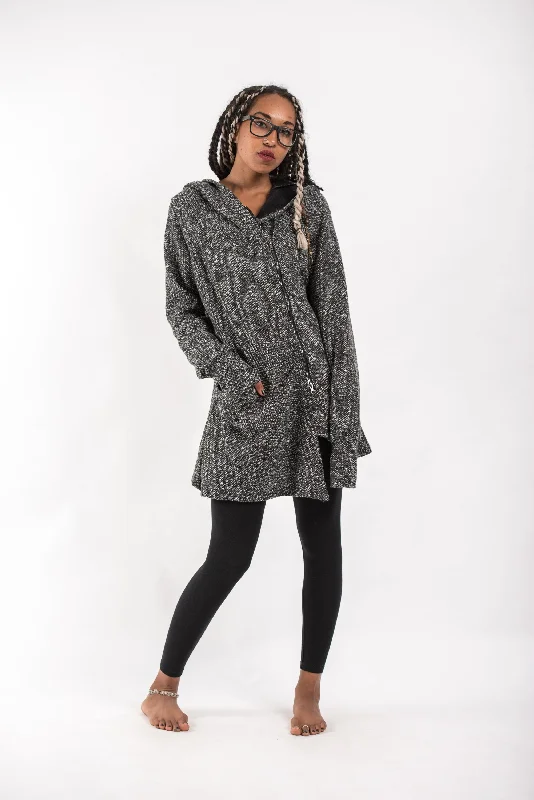 Diagonal Zip Long Viscoes Sweater Fleece Sweater Nylon Polyester
