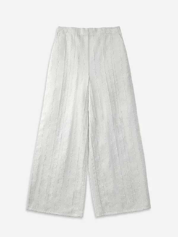 Textured Striped Pants Formal Wide-Leg Pants