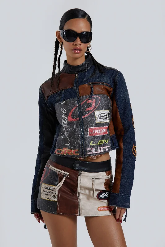 Daytona Zip Off Sleeve Moto Jacket Ribbed Jacket Pleated Jacket Ruffled Jacket