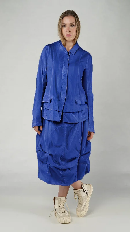 RUNDHOLZ DIP Layered Hem Jacket in Royal Faux Fur Jacket Real Fur Jacket Shearling Jacket RUNDHOLZ DIP Layered Hem Jacket in Royal Faux Fur Jacket Real Fur Jacket Shearling Jacket