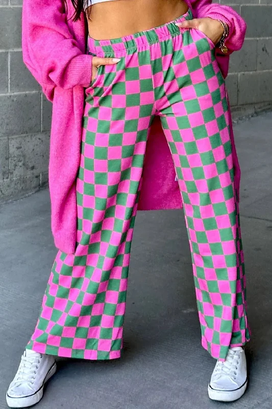 Hazel Blues® |  Checkered Wide Leg Pants Elegant Palazzo Trousers