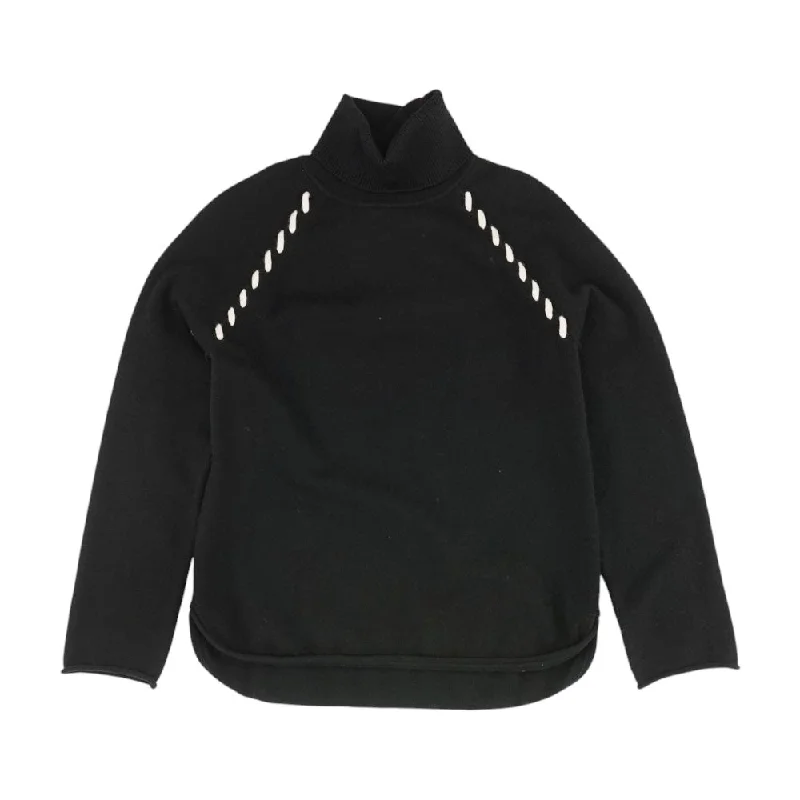 Black Solid Turtleneck Sweater Oversized Loose Flowy
