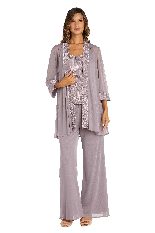 R&M Richards 9084 Long Jacket Pant Suit Sale Chic Black Leggings