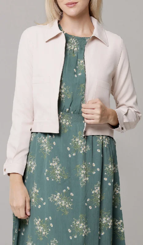 Mia Zipper Front Jacket - Blush - FINAL SALE Fitted Jacket Loose Jacket Oversized Jacket Mia Zipper Front Jacket - Blush - FINAL SALE Fitted Jacket Loose Jacket Oversized Jacket