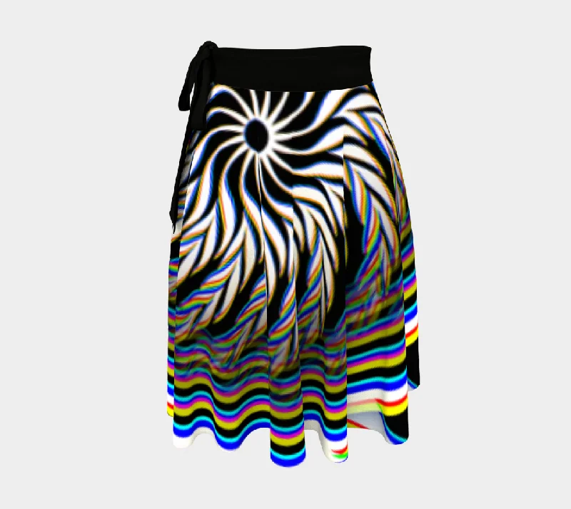 Ocular Prism Wrap Skirt denim skirt fashionable