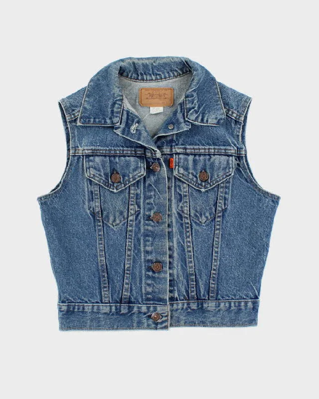 Vintage Levi's Orange Tab Sleeveless Denim Jacket - S Denim Fabric Leather Fabric Suede Fabric Vintage Levi's Orange Tab Sleeveless Denim Jacket - S Denim Fabric Leather Fabric Suede Fabric