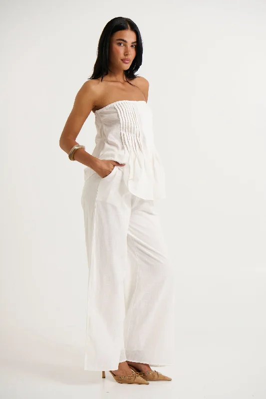 Ginny Pant Set White Cozy Fitted Pants