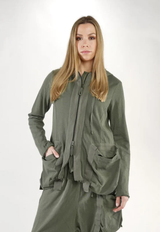 BLACK LABEL Pocketed Jacket in Camp Zip Front Button Front Snap Front