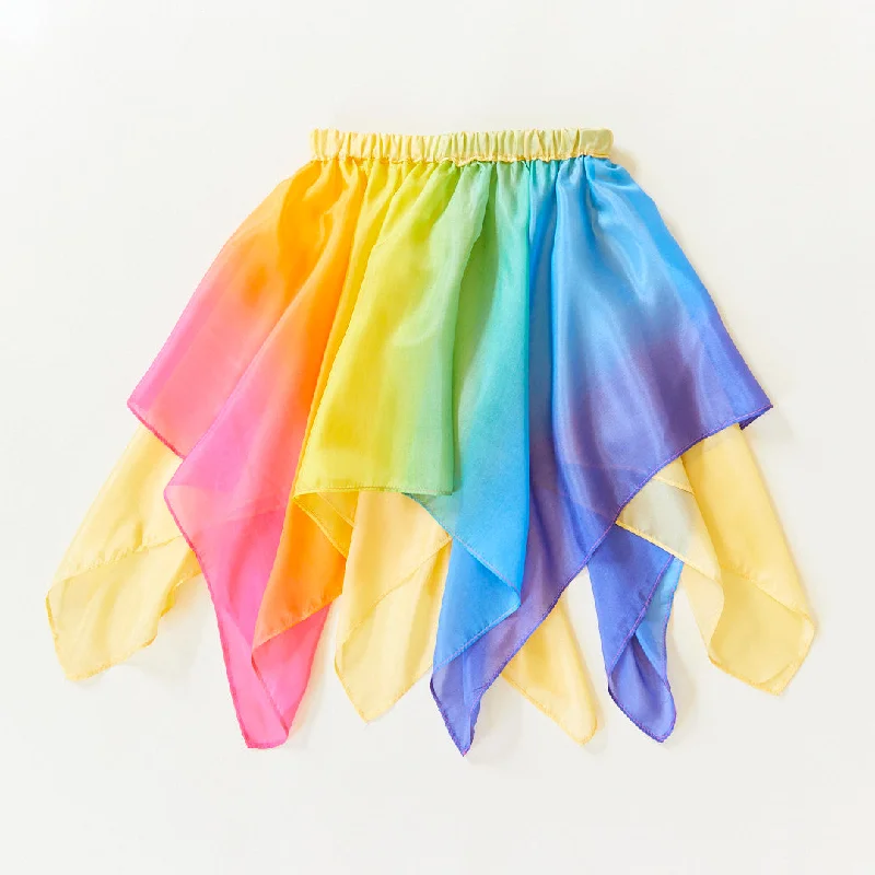 Rainbow Fairy Skirt silk skirt lustrous