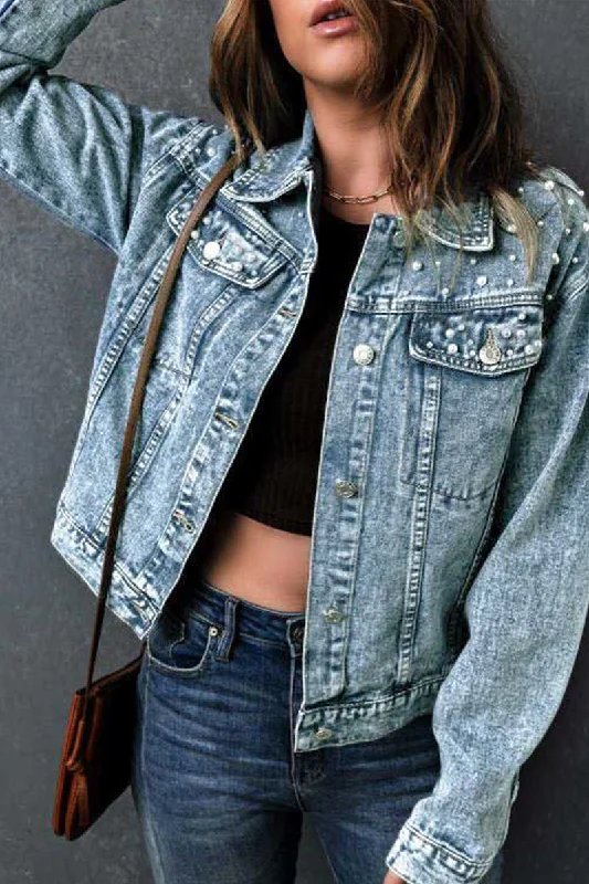 WOMEN WASHED BUTTON CLOSURE MIDI DENIM JACKET Oversized Jacket Tailored Jacket Straight Jacket WOMEN WASHED BUTTON CLOSURE MIDI DENIM JACKET Oversized Jacket Tailored Jacket Straight Jacket