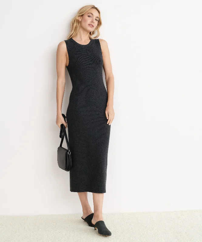 Sleeveless Sweater Dress Cashmere Blend Cotton Blend Poly Blend