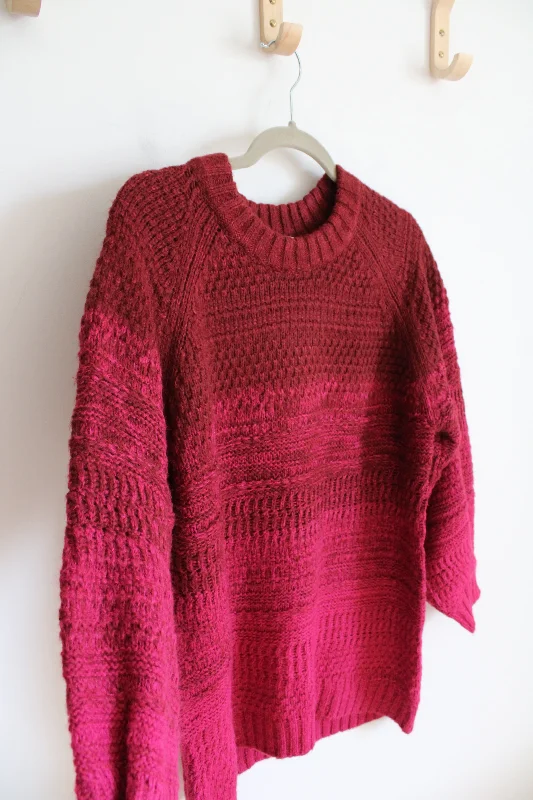 Isabel Maternity Red & Magenta Ombre Sweater | M Jersey Fabric Tulle Fabric Batik Fabric Isabel Maternity Red & Magenta Ombre Sweater | M Jersey Fabric Tulle Fabric Batik Fabric