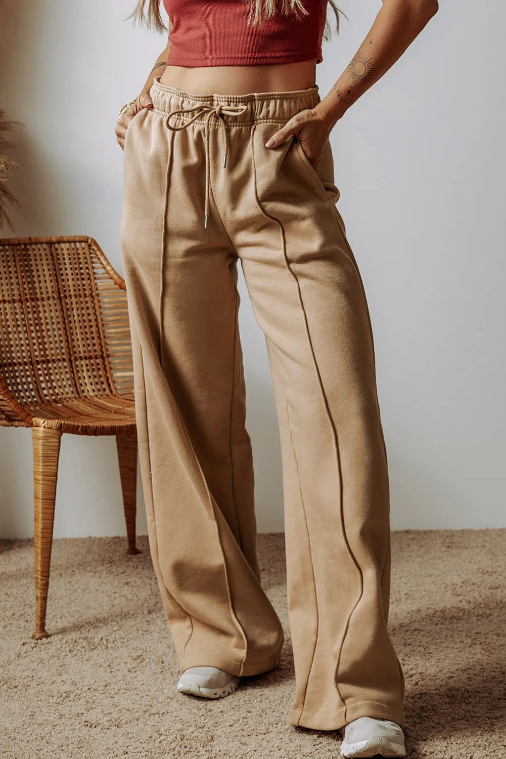 Hazel Blues® |  Drawstring Wide Leg Pants with Pockets Casual Track Pants