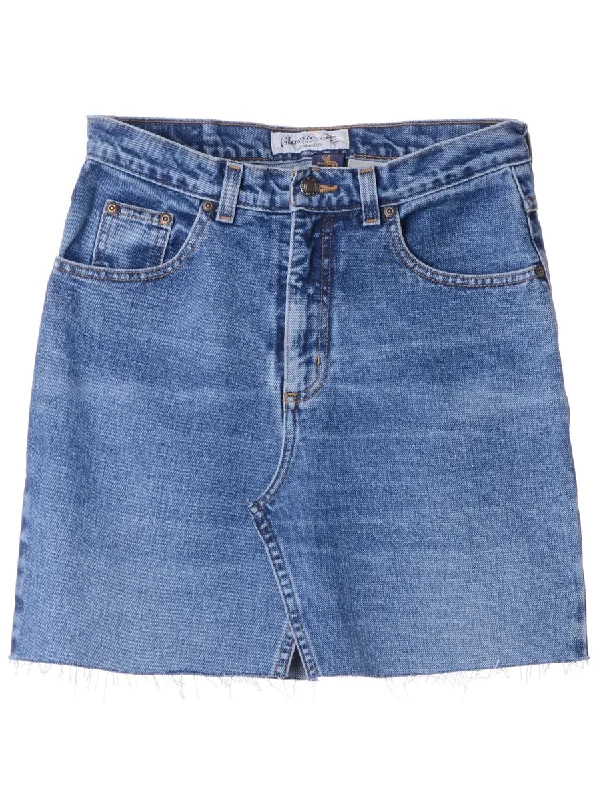 Label Jess Denim Mini Skirt pleated skirt texture