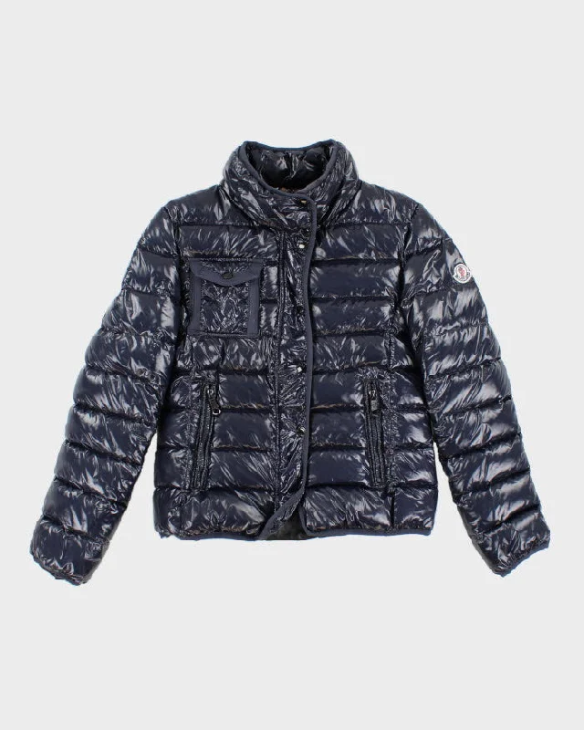 Women's Moncler Navy Zip Up Down Puffer Jacket - S Jacket Blazer Coat