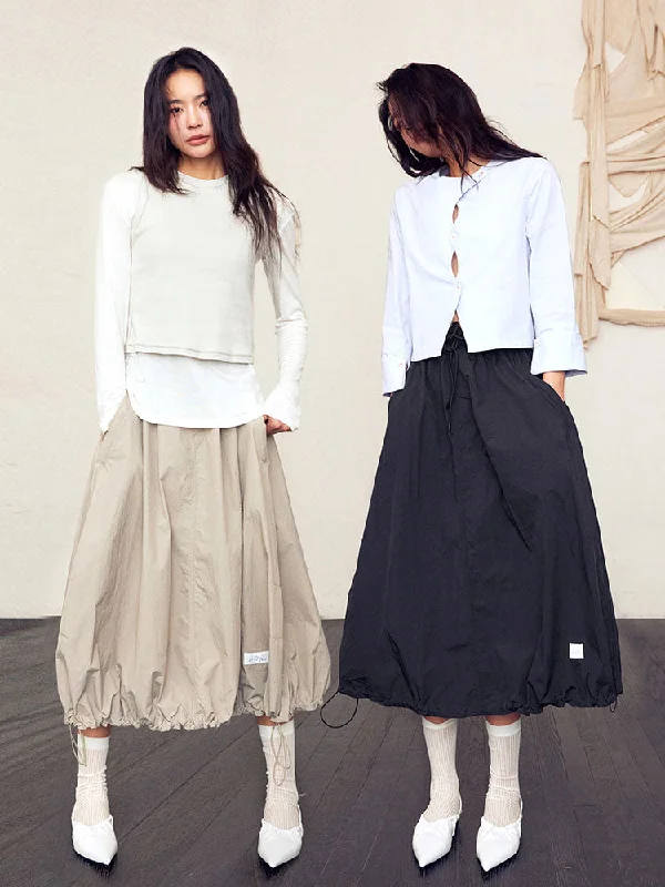 Drawstring skirt slim fit skirt