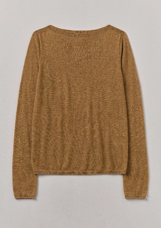 Fine Wool Cashmere Sweater | Tumeric Silk Blend Satin Velvet