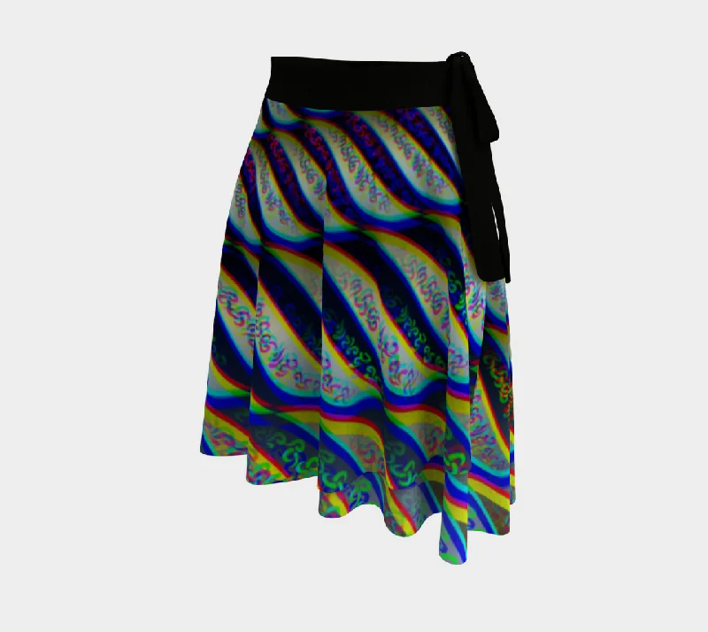 Phonetic Vortex Wrap Skirt lace skirt elegant