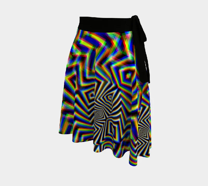 Chromadelic Wrap Skirt wool skirt thick