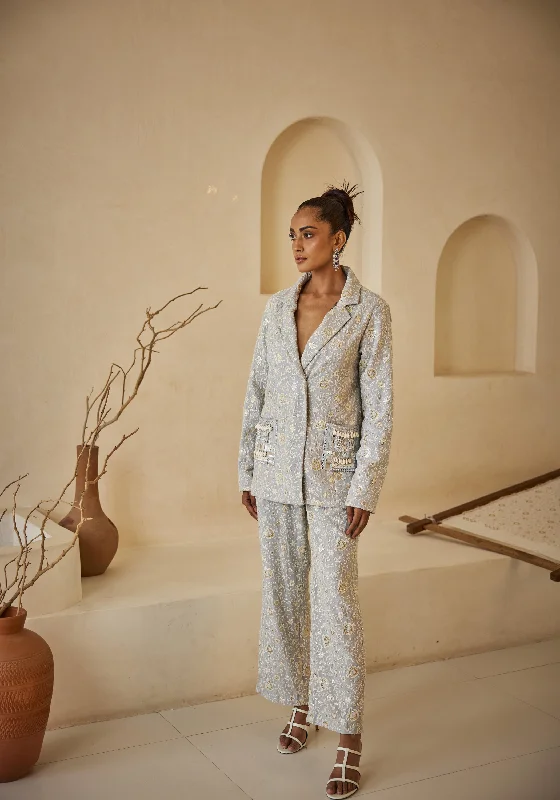 Chikankari Straight Pants Classic Stretch Pants