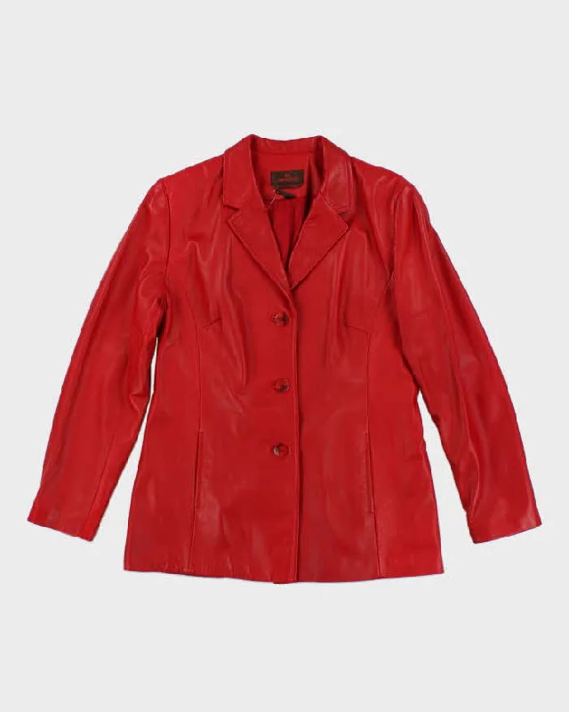 Vintage 90s Danier Red Leather Blazer Jacket - S Print Jacket Jacquard Jacket Embroidered Jacket Vintage 90s Danier Red Leather Blazer Jacket - S Print Jacket Jacquard Jacket Embroidered Jacket