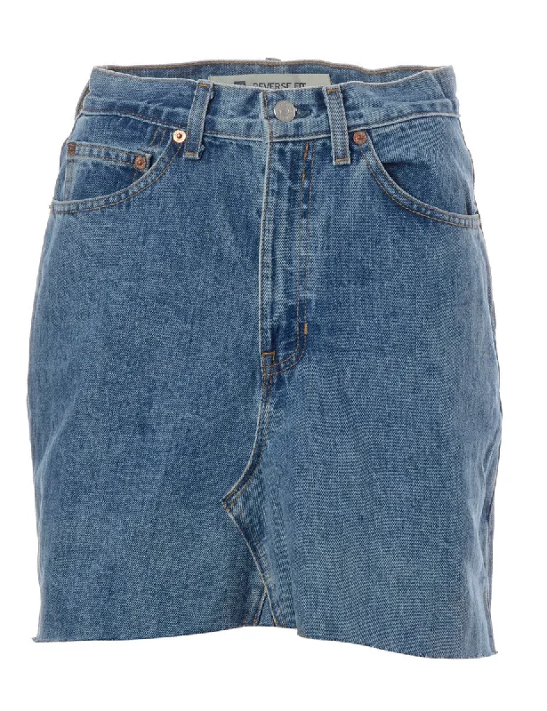 Label Jess Denim Mini Skirt cashmere skirt rich