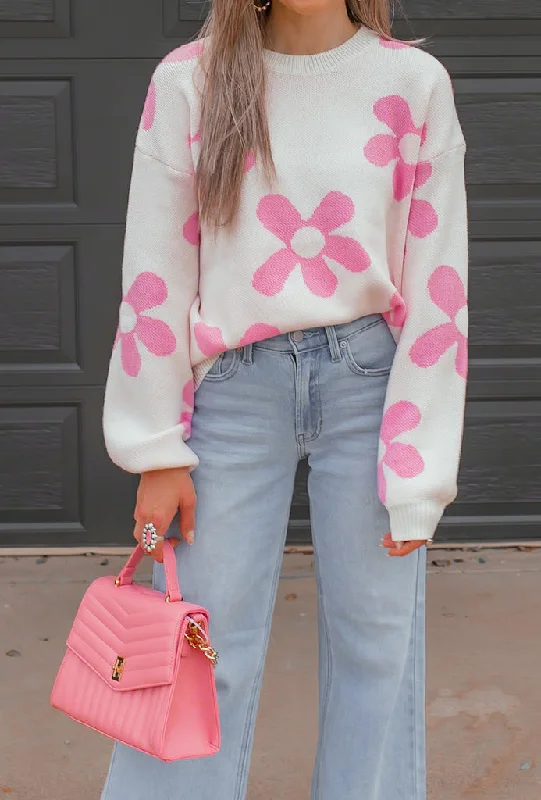Madeline Blooming Daisy Sweater | S-XL Polka Dot Checkered Tartan