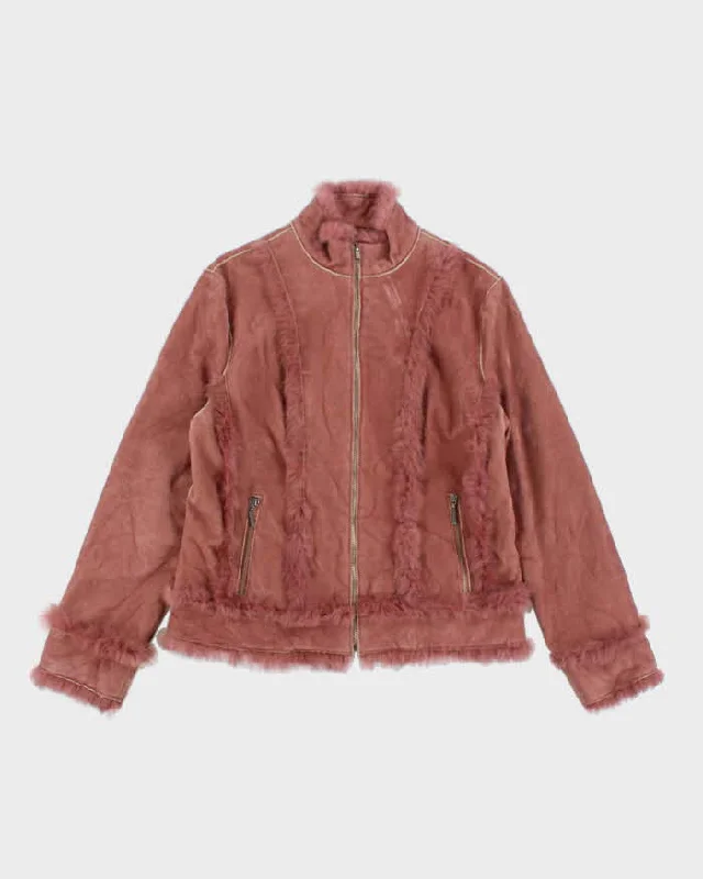 Vintage Y2K Bess Suede Textured Zip Up Jacket - XL Boat Neck Shawl Collar Notched Collar Vintage Y2K Bess Suede Textured Zip Up Jacket - XL Boat Neck Shawl Collar Notched Collar
