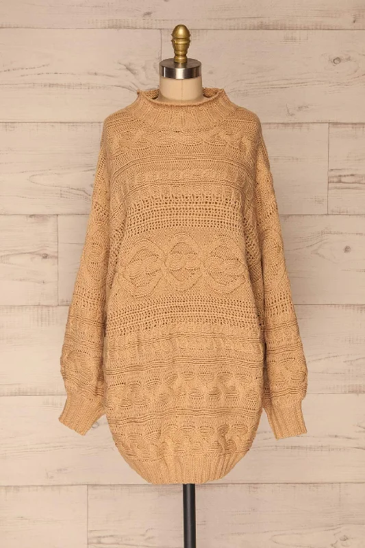 Folegrand | Knit Sweater Dress Glossy Satin Silk