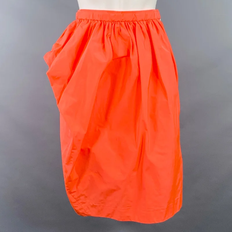 MARC by MARC JACOBS Size 6 Orange Polyester Ruffled Skirt lace skirt intricate