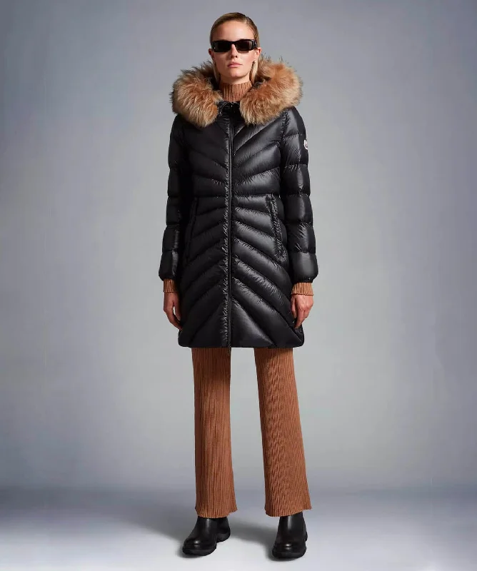 Women's Chandre Long Down Jacket Faux Fur Fabric Real Fur Fabric Shearling Fabric