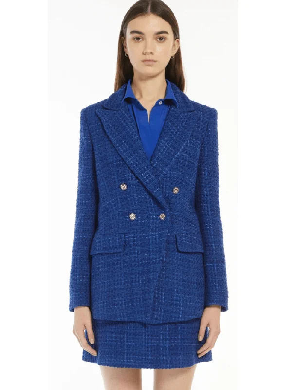 Marella T GARBATA Tweed Style Blue Skirt 31060428 002 cashmere skirt plush