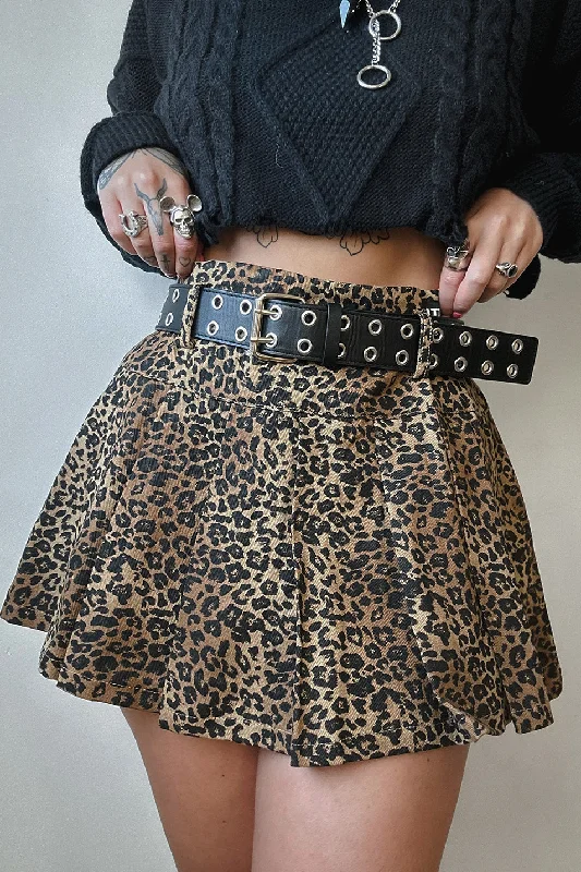 Leopard Micro Mini Skirt chiffon skirt flowing