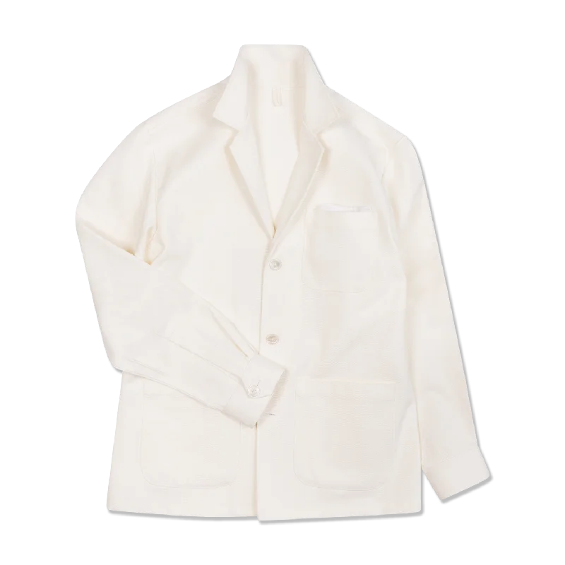 Painters Jacket in White Cotton Drill Rayon Fabric Velvet Fabric Corduroy Fabric