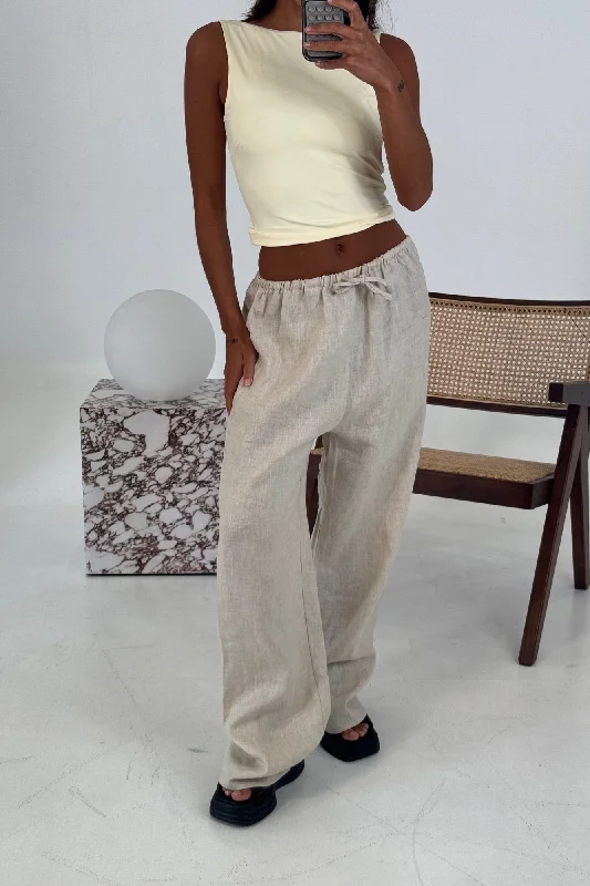 Tasha Pant Oat Warm Wool Trousers