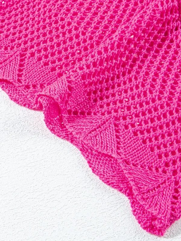 Pink Knit Sweater Seamless Knitted Crochet