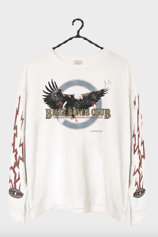 BILLY BONES RAMBLIN EAGLE CREW SWEATER - VINTAGE WHITE Handmade Hand-knitted Hand-woven BILLY BONES RAMBLIN EAGLE CREW SWEATER - VINTAGE WHITE Handmade Hand-knitted Hand-woven