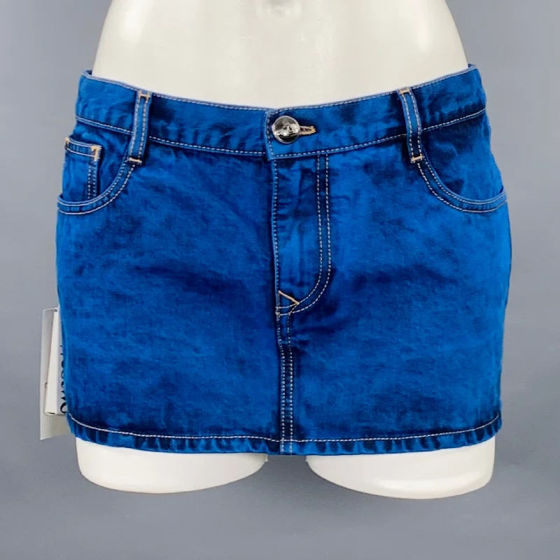 VIVIENNE WESTWOOD Size 25 Blue Denim Dyed Mini Skirt athletic skirt fit