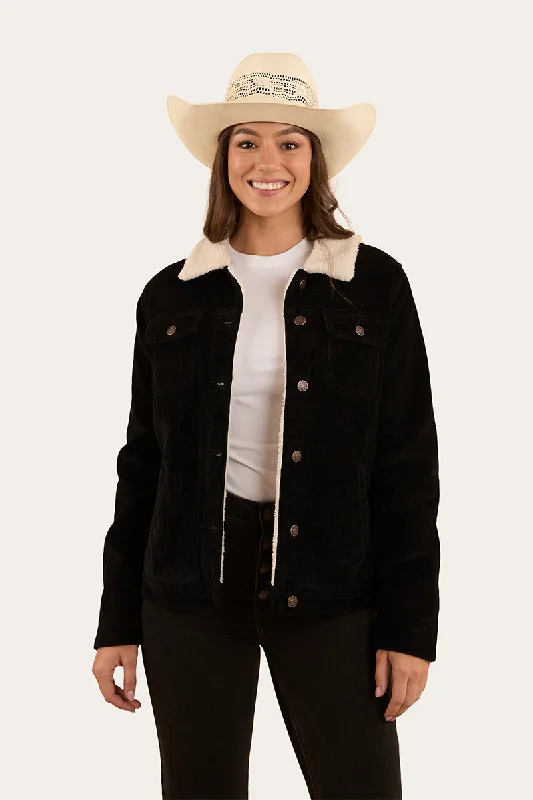 Mayfield Womens Cord Jacket - Washed Black Faux Fur Fabric Real Fur Fabric Shearling Fabric Mayfield Womens Cord Jacket - Washed Black Faux Fur Fabric Real Fur Fabric Shearling Fabric